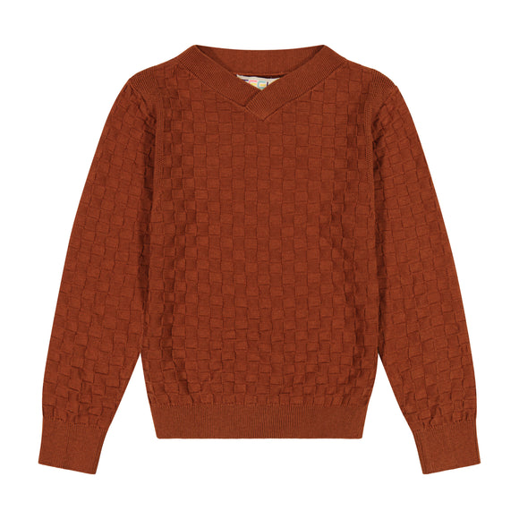 Cable Knit Pom Pom Boy Top - CINNAMON