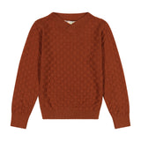 Cable Knit Pom Pom Boy Top - CINNAMON