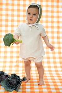BEN Baby Boy Stitch Overlay Top- IVORY - FINAL SALE