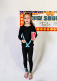 Criss Cross Loungeware Set - teal/black - RUNS SMALL SIZE UP - FINAL SALE