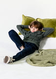 Rib Tiered Top - Olive - size up - FINAL SALE