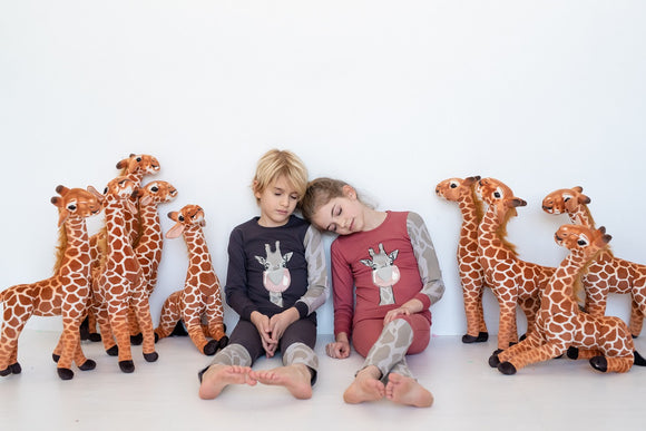 Loungeware set - Giraffe - salmon - FINAL SALE