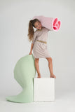 Stripe Solid Girl's Skirt - natural