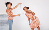 X-stitch Tie Dye Girl's Top - natural
