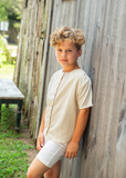 Boy's Gathered Shirt - CREAM