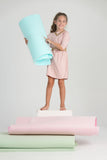 Stripe Solid Girl's Skirt - rose