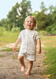 Baby Gathered Set - WHITE DOT