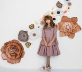Circle Dress with Double Peplum - clay - FINAL SALE