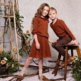 Cable Knit Pom Pom Boy Top - CINNAMON