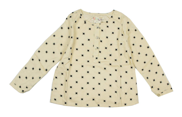 Teela Girls Beige Square Top - Young Timers Boutique
 - 1