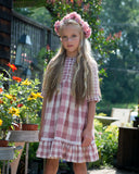 RIA Priarie Ruffle Square Print Dress