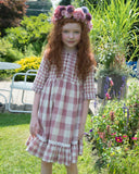 RIA Priarie Ruffle Square Print Dress