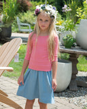 RIB Basic GIRL Tshirt - Coral Pink - FINAL SALE