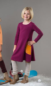 Teela Girls' Cabernet Side Circle Tail Dress