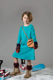 Teela Girls' Aqua Purse Dress