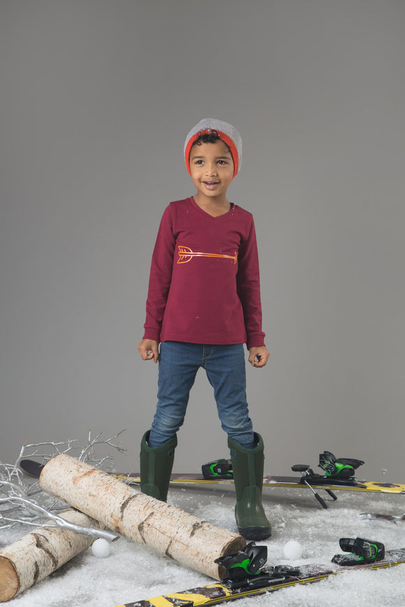 V-NECK Boy's Arrow Print T-Shirt - runs small size up - FINAL SALE
