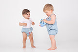 DENIM boy's romper - light denim - RUNS SMALL SIZE UP