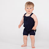 DENIM boy's romper - dark denim - RUNS SMALL SIZE UP