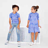 X-stitch Tie Dye Boy's Top - blue denim