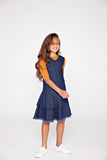 DENIM ruffle jumper - dark denim