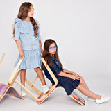 DENIM Tiered Skirt - light denim