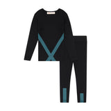 Criss Cross Loungeware Set - teal/black - RUNS SMALL SIZE UP - FINAL SALE