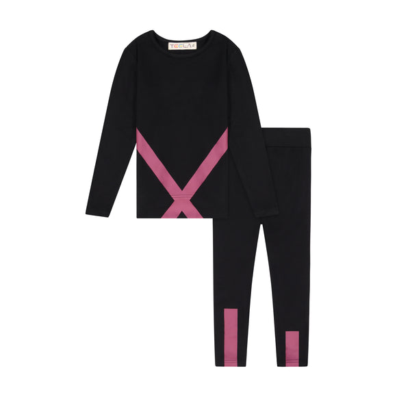 Criss Cross Loungeware Set - rose/black - RUNS SMALL SIZE UP - FINAL SALE