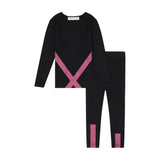 Criss Cross Loungeware Set - rose/black - RUNS SMALL SIZE UP - FINAL SALE