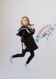 SLIGHTLY DAMAGED: Triple Ruffle Sleeve Dress - black