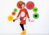 PIZZA Buckle Sleeve Bubble Pouch Dress - FINAL SALE