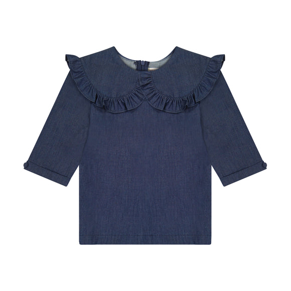 DENIM collar shirt - dark denim