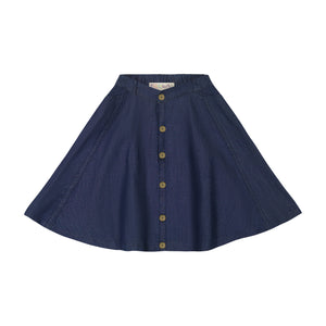 DENIM panel button skirt - dark denim