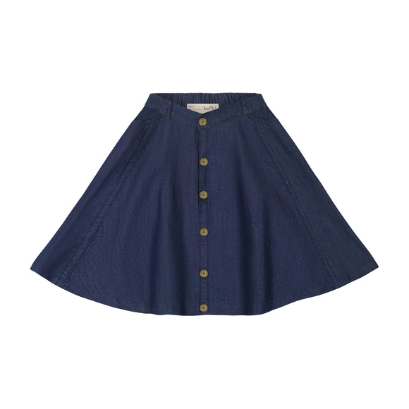 DENIM panel button skirt - dark denim