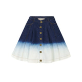 DENIM panel button skirt - ombre denim