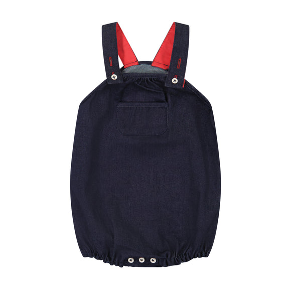 DENIM boy's romper - dark denim - RUNS SMALL SIZE UP