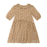 Arched Waist Collar Dress - vintage floral