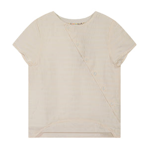 Boy's Curved Shirt - cream - runs very very small size up 1-2 sizes