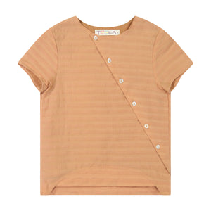 Boy's Curved Shirt - sand -  runs very very small size up 1-2 sizes