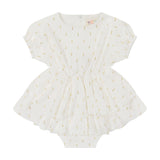 Baby Ruffle Romper - white/gold