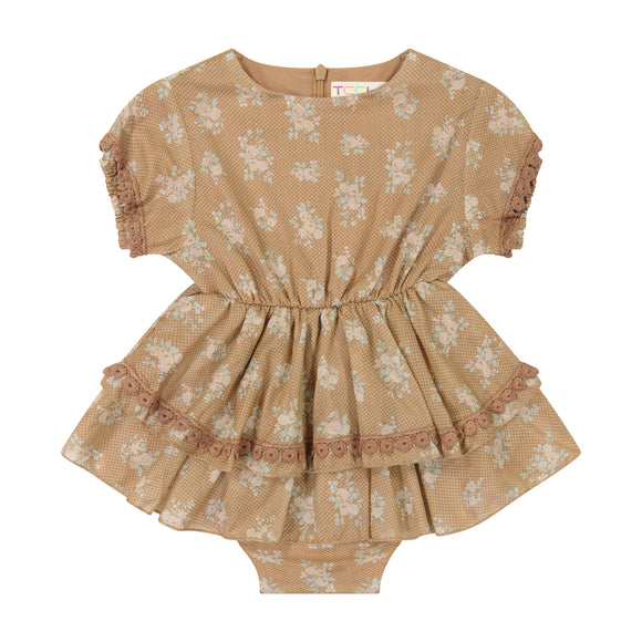 Baby Ruffle Romper - vintage floral - FINAL SALE