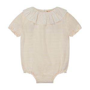 Baby Collar Romper - cream