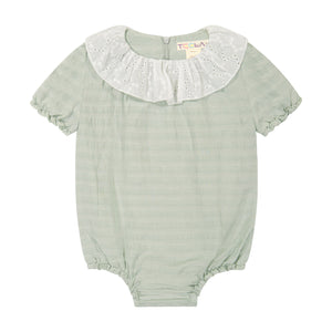Baby Collar Romper - silt green