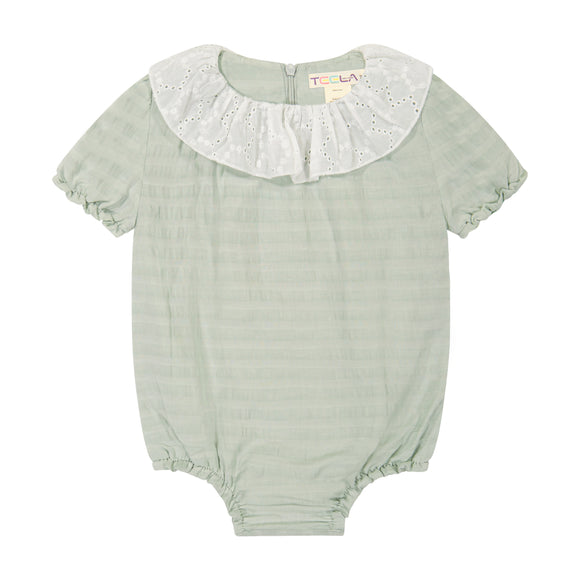 Baby Collar Romper - silt green