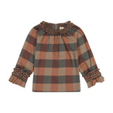 Neck Ruffle PLAID Top