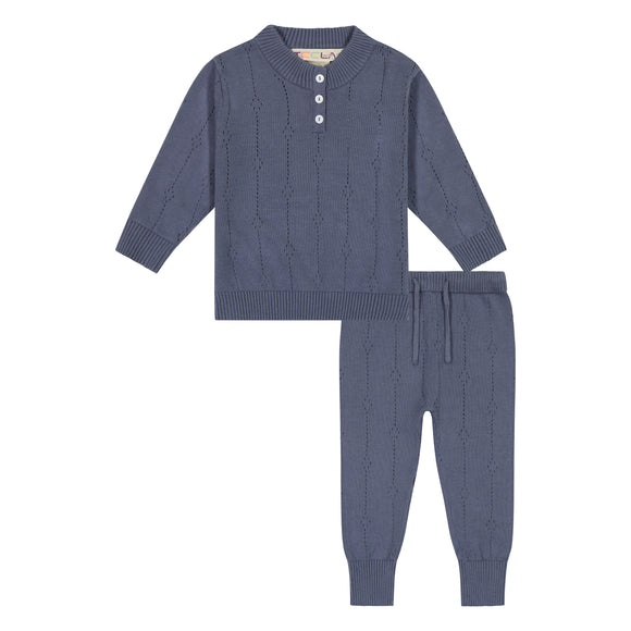 POINTELLE baby set - TEAL