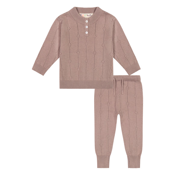 POINTELLE baby set - CLAY