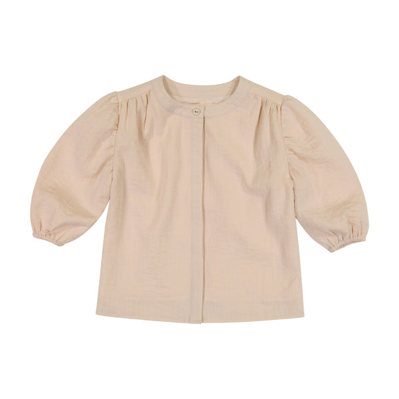 Girl's Gathered Top - CREAM