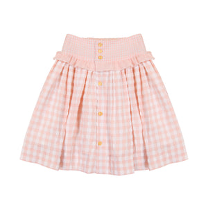 Reverse Ruffle Skirt - PINK GINGHAM