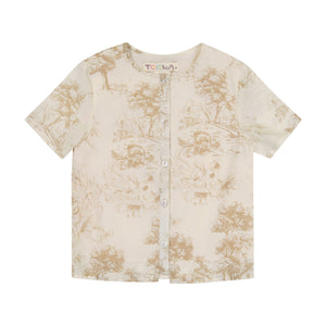 Boy's Gathered Shirt - CREAM
