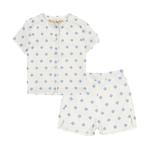 Baby Gathered Set - WHITE DOT